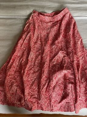 Vintage Ungaro Paris midi skirt red floral